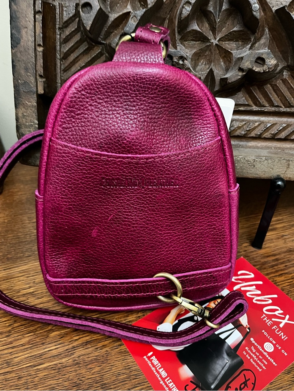 Portland Leather Compact Orchid (Fuchsia) Leather Sydney Sling Bag